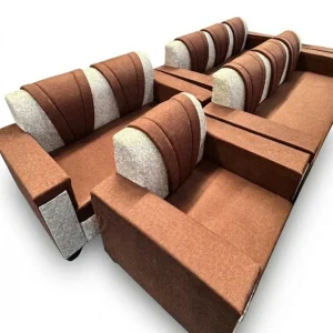Tea Color Fabric Sofa Set