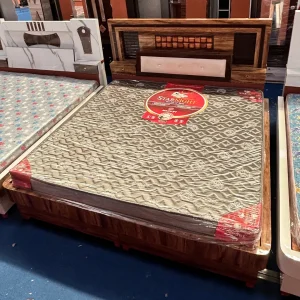 Contemporary Queen Bed with Storage Drawers & Cushioned Backrest