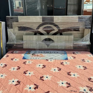 Luxury Double Bed – Unique Semi-Circle Inlay Design