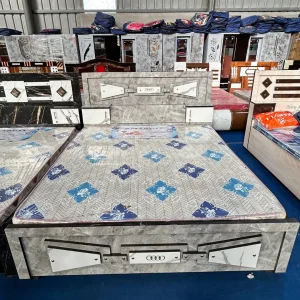 Stylish Padded Headboard Wooden Bed Frame