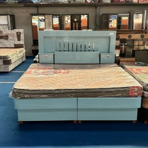 Stylish Dual-Tone Bed with Spacious Headboard