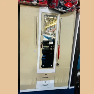 Minimalist Iron Cabinet with Large Mirror