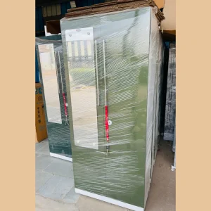 Stylish Steel Wardrobe with Designer Mirror