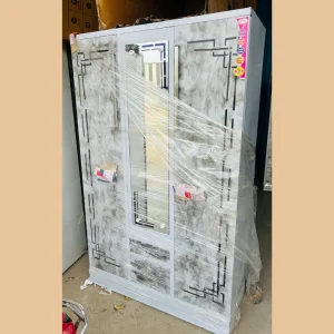 Modern Metal Almirah with Wave Mirror