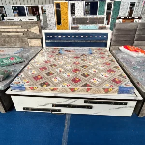 Luxury Wood Finish Bed with Side Storage