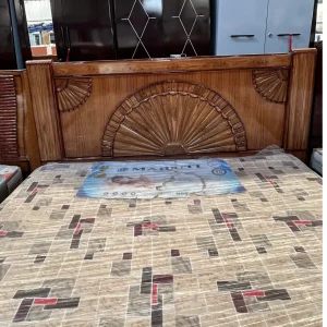 Luxury Sheesham Wood Double Bed | Dark Walnut Polish