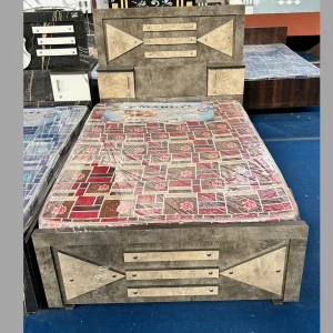Stylish Single Bed with Designer Headboard Finish