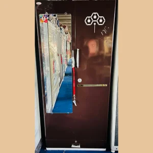Modern Double Door Metal Wardrobe with Mirror
