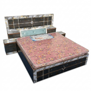 Grand Master Bedroom Bed with Integrated Side Tables & Ambient Pillar Lighting