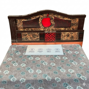 Modern Double Bed with Artistic Apple Accent