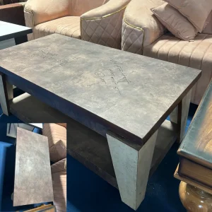 Maruti Designer Teak Finish Oval Center Table with Storage